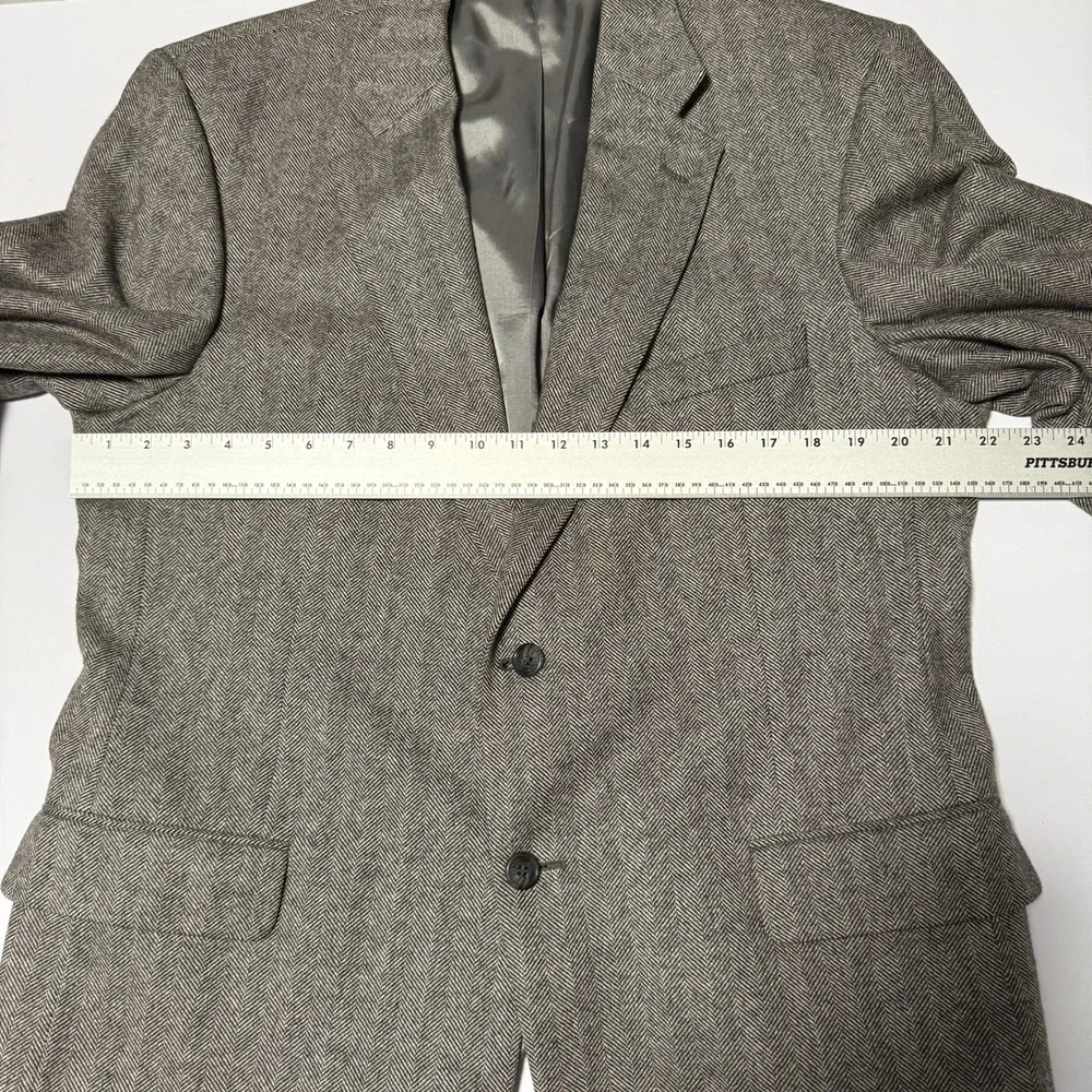 Rutledge's Men's‎ 100% Cashmere Herringbone Blazer Jacket Size 44 Regular